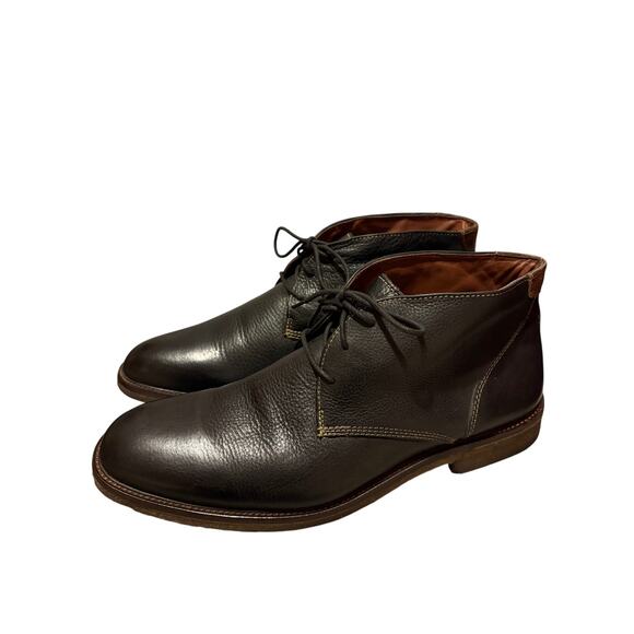 Johnston & Murphy Size 12M Black Leather Copeland Chukka Ankle Boots EUC - Picture 2 of 9